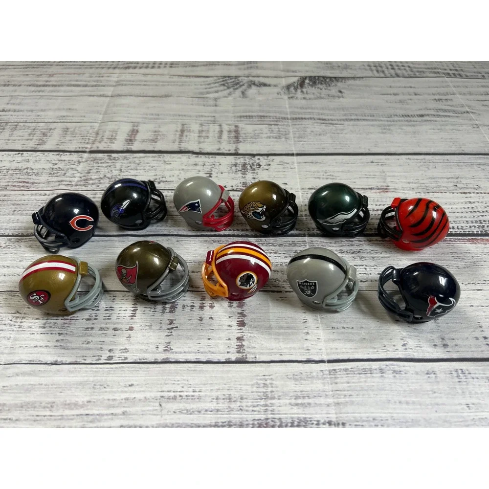 NFL Football Team Mini Helmet Figure Set Mixed Lot of 11